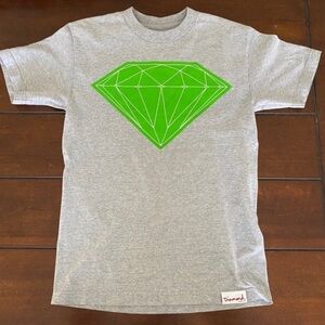Diamond Supply Co. Gray Tee with Vibrant Green Diamond